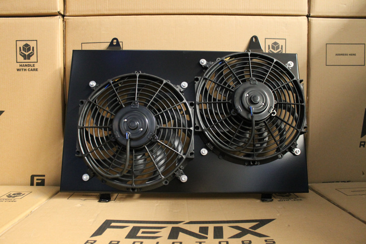 Nissan Skyline R33 R34 Fan Shroud & Fans. — Fenix Radiators