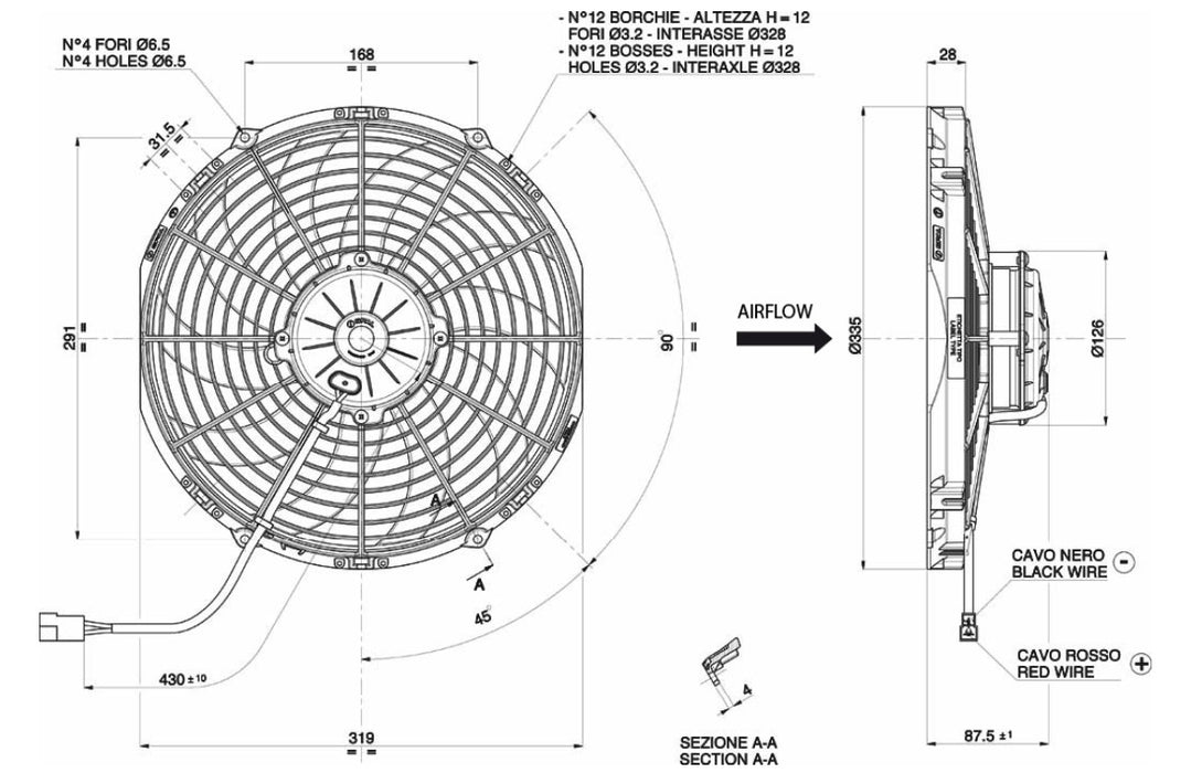 Spal Brushed 12" Electric Puller Fan.
