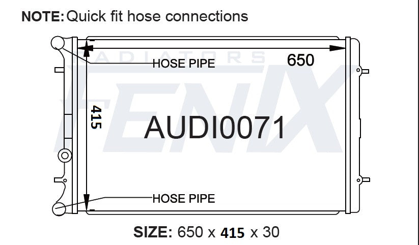 Audi TT Radiator (OCT/1998 - JUN/2006). — fenixautoparts