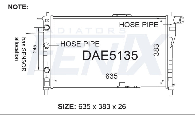 Radiator | Daewoo | Cielo | Fenix Radiators — fenixautoparts