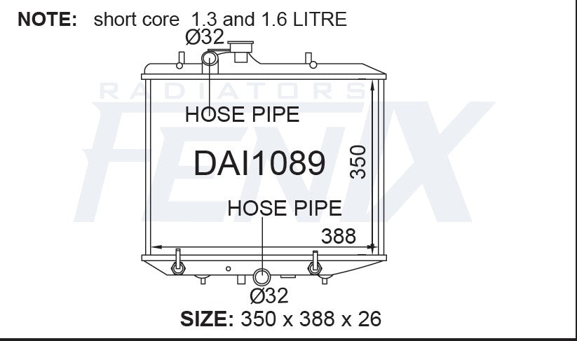 thumbnail image 2 of Premium APO Radiator For DAIHATSU Charade G200-G206 (1993-2000) - Auto & Manual Transmission Fit 2 of 3
