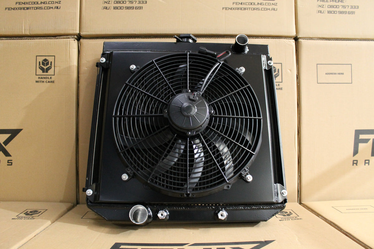 Ford XRXY Falcon Cleveland V8 Full Alloy Radiator, Custom Shroud & 16