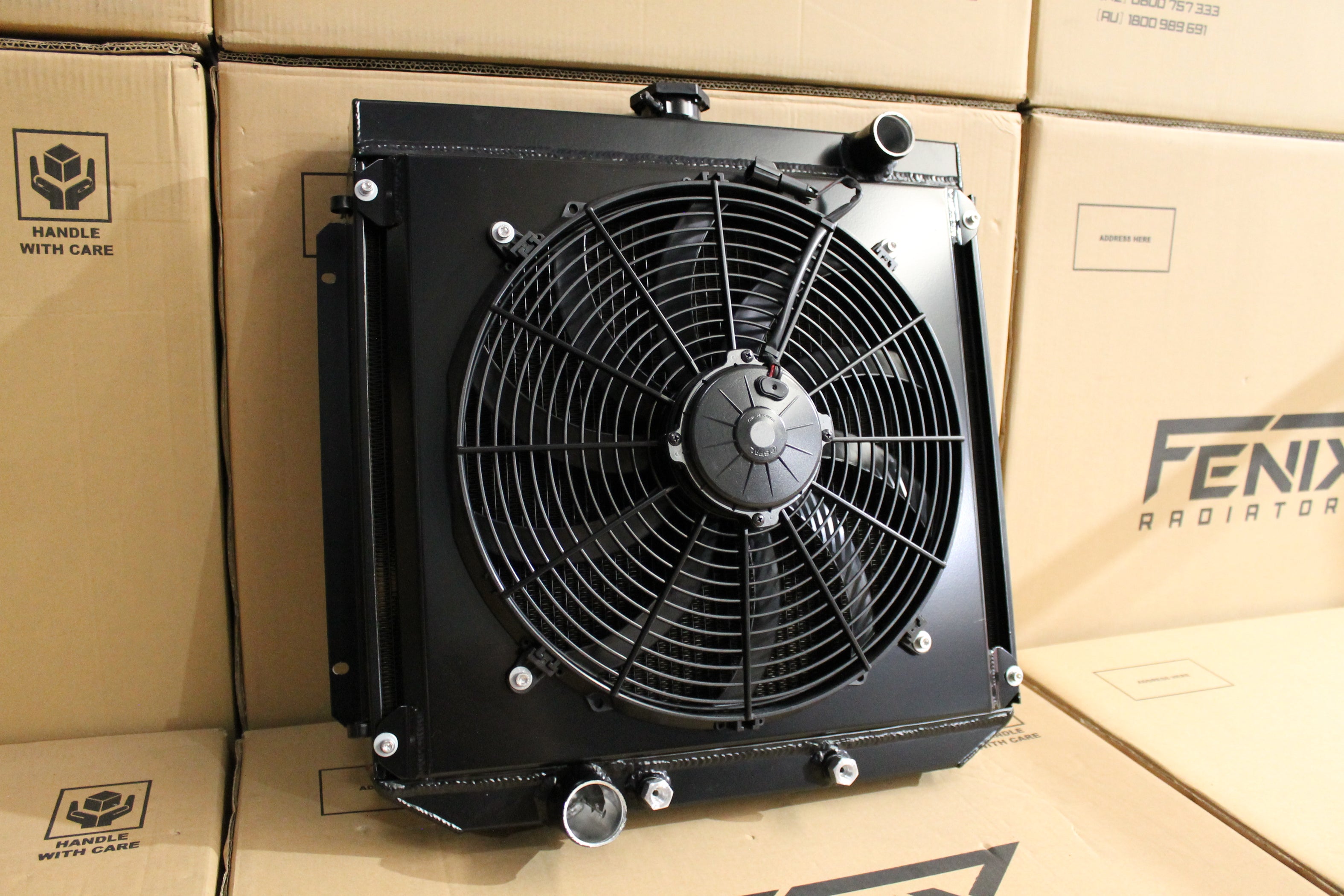 Ford XRXY Falcon Cleveland V8 Full Alloy Radiator, Custom Shroud & 16