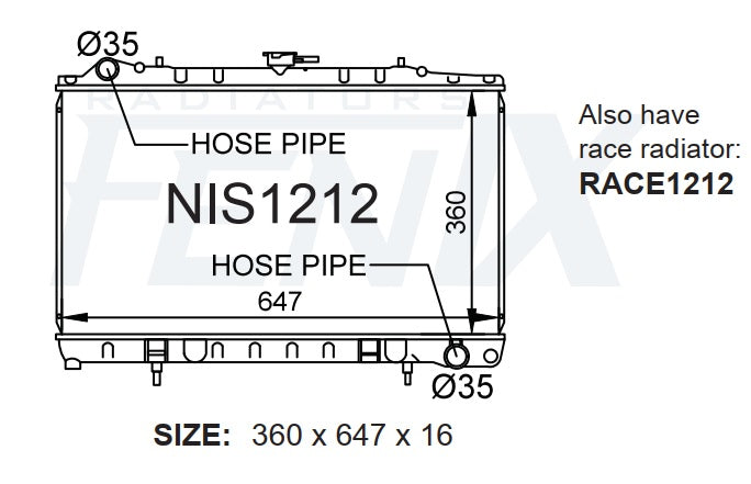 Nissan S13 Silvia / 180sx SR20 Radiator. — fenixautoparts