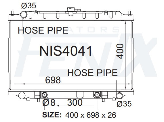 Nissan A32 Maxima Radiator (FEB/1995 - DEC/1999).