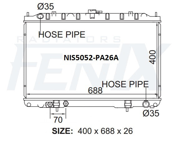 Nissan A33 Maxima Radiator (DEC/1999 - NOV/2003).