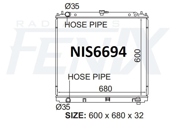 Nissan D40 Navara 2.5 4cyl Diesel Radiator (MNT VIN). — Fenix Radiators