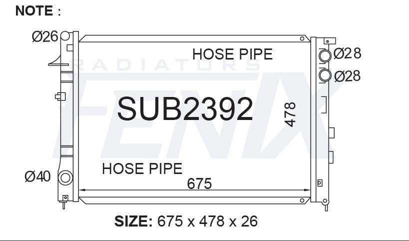 Subaru Tribeca Radiator (NOV/2006 - JAN/2014). — fenixautoparts