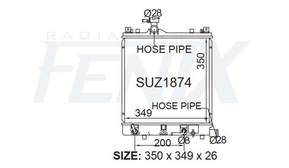 Suzuki Wagon R Radiator (OCT/1997 - JUL/2001). — Fenix Radiators