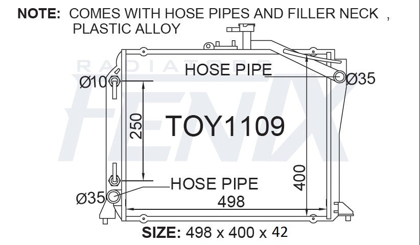 Radiator | Toyota | Hiace | RZH | Fenix — Fenix Radiators