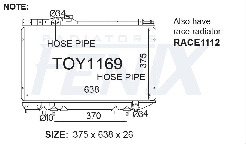 Toyota GA70 MA70 Supra Radiator. — Fenix Radiators