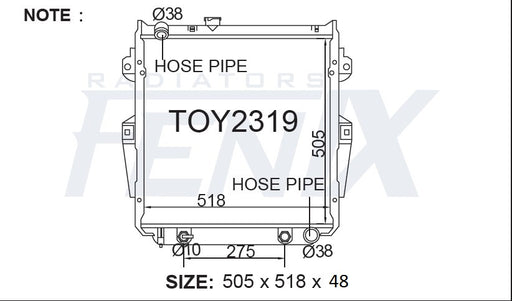 Toy037paca Radiator Radiators — fenixautoparts