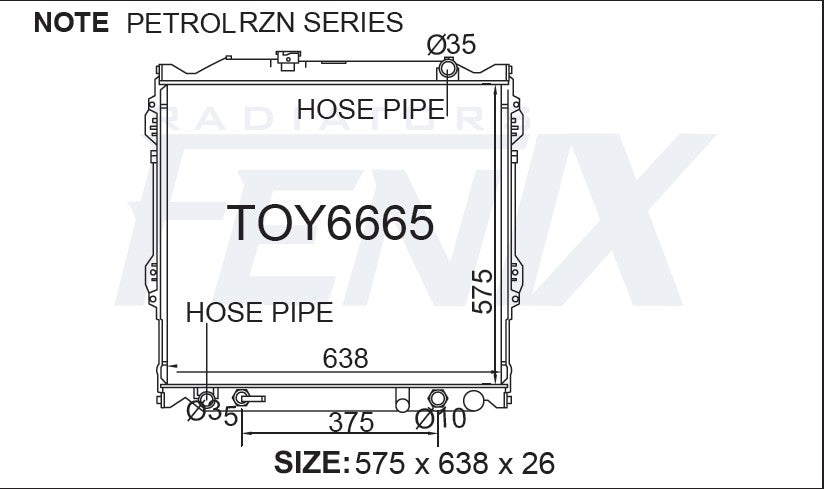 Toyota VZJ95 Landcruiser Prado Radiator (JUL/1996 - FEB/2003). — Fenix ...